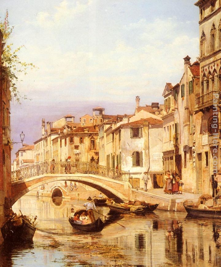 Antonietta Brandeis A Gondola On A Venetian Backwater Canal